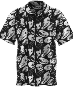 Wicked Clothes Animal Bones Button-Up Shirt Button-Ups