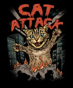 Wicked Clothes 'Cat Attack' Shirt New
