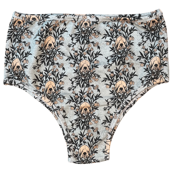 Wicked Clothes 'Floral Bats' High-Waisted Underwear New 3 Wicked Clothes 'Floral Bats' High-Waisted Underwear New