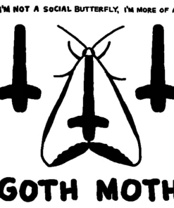 Wicked Clothes Goth Moth Ringer Shirt Black And White