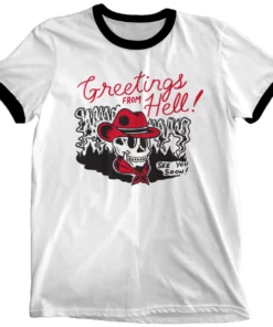 Wicked Clothes Greetings From Hell Ringer Shirt Bones