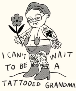 Wicked Clothes 'Tattooed Grandma' Shirt New