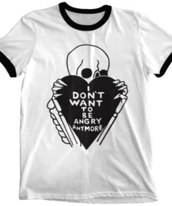 Wicked Clothes 'Don't Wanna Be Angry' Ringer Shirt New