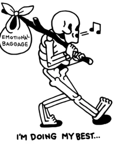 Wicked Clothes Emotional Baggage Ringer Shirt Bones