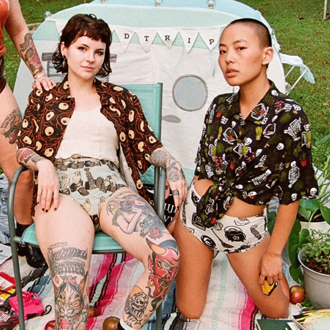 Wicked Clothes 'Floral Bats' High-Waisted Underwear New 5 Wicked Clothes 'Floral Bats' High-Waisted Underwear New