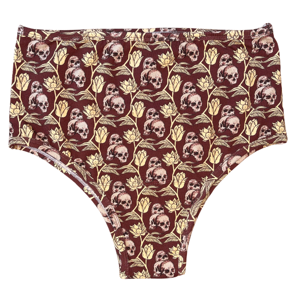 Wicked Clothes 'Ornate Skulls' High-Waisted Underwear New 3 Wicked Clothes 'Ornate Skulls' High-Waisted Underwear New