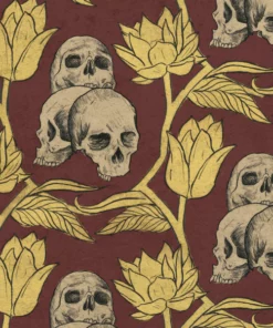 Wicked Clothes 'Ornate Skulls' Button-Up Shirt New