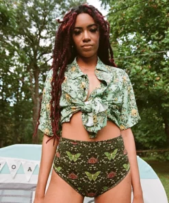 Wicked Clothes 'Floral Moth' High-Waisted Underwear
