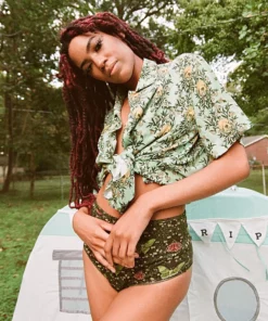 Wicked Clothes Button-Ups Floral Bats Button-Up Shirt