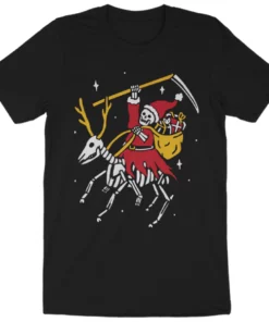 Wicked Clothes Santa Reaper Shirt Bones
