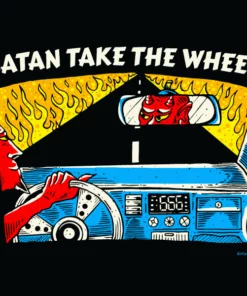 Wicked Clothes Hoodies Satan Take The Wheel Hoodie