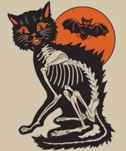 Wicked Clothes 'Skeleton Cat' Shirt New