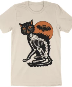 Wicked Clothes 'Skeleton Cat' Shirt New