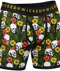 Wicked Clothes New 'Tropical Skulls' Boxer Briefs