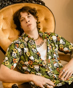 Wicked Clothes Button-Ups Tropical Skulls Button-Up Shirt