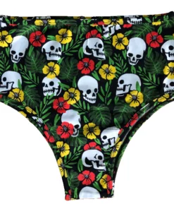 Wicked Clothes 'Tropical Skulls' High-Waisted Underwear New