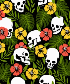 Wicked Clothes 'Tropical Skulls' High-Waisted Underwear New